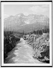Devil's Canyon, looking down, Alberta, (1902?). Creator: Unknown.
