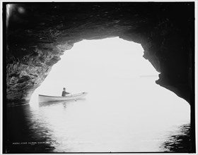 Lake Huron from the caves, Pointe aux Barques, between 1890 and 1901. Creator: Unknown.
