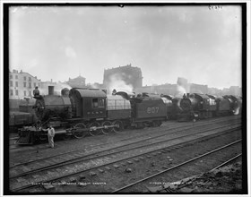 Group of Lackawanna freight engines, between 1890 and 1901. Creator: Unknown.