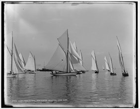 Start, third class, Dorchester regatta, 1888 June 18. Creator: Unknown.