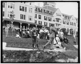 Final round for Stickney Cup, Graham driving, Mount Pleasant golf links, White Mountains, c1890-1901 Creator: Unknown.