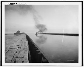 Harbor entrance, Milwaukee, Wis., between 1890 and 1901. Creator: Unknown.