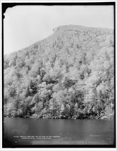 Profile Lake and the Old Man of the Mountain, Franconia Notch, White Mountains, c1890-1901. Creator: Unknown.