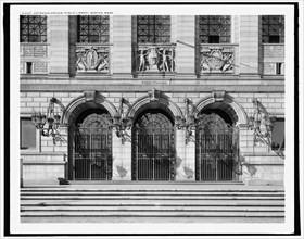 Entrance arches, Boston Public Library, Boston, Mass., c1907. Creator: Unknown.