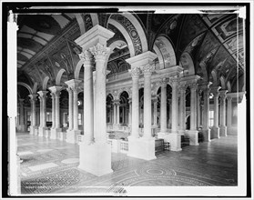 Library of Congress, second story, central stair hall, 1900 or 1901. Creator: Unknown.