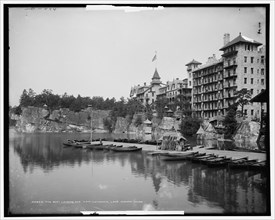The Boat landing and main entrance, Lake Mohonk House, c1902. Creator: Unknown.
