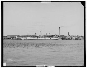 Navy yard from Pierce's Island, Portsmouth, N.H. i.e. Portsmouth Navy Yard, Kittery, Maine, c1907. Creator: Unknown.