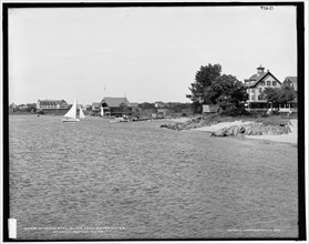 Up Kennebunk River from breakwater, Kennebunkport, Maine, between 1890 and 1901. Creator: Unknown.