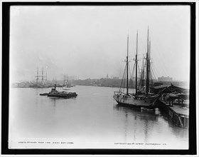 Savannah River from steamboat wharf, c1900. Creator: Unknown.