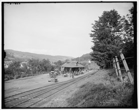 Ulster and Delaware Railroad station, Fleischmann's, Catskill Mountains, N.Y., (1902?). Creator: Unknown.