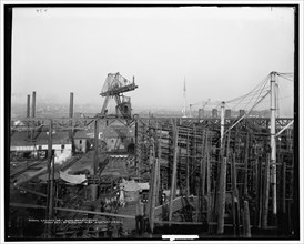 Cramp's ship yard, Philadelphia, from deck of Russian war ship Retvizan, c1901. Creator: Unknown.