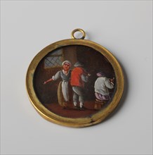 Miniature with inn scene, c.1700-c.1799. Creator: Unknown.
