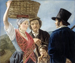 Market Gossip, 1827. Creator: Jean Henri De Coene.