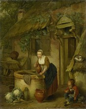 Woman Drawing Water from a Well, 1799. Creator: Jacobus Johannes Lauwers.