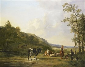 Landscape with Herdsmen and Cattle, 1820. Creator: Pieter Gerardus van Os.