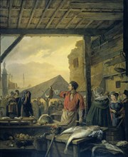 The Fish Market in Antwerp, 1827. Creator: Ignatius van Regemorter.