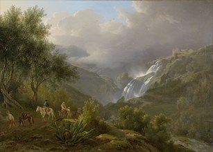 The Cascades at Tivoli, with a Storm Approaching, 1824. Creator: Abraham Teerlink.
