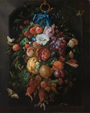 Festoon of Fruit and Flowers, 1660-1670. Creator: Jan Davidsz de Heem.