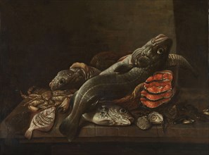 Still Life with Fish, 1645-1681. Creator: Isaac van Duynen.