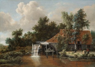 A Watermill, c.1664. Creator: Meindert Hobbema.