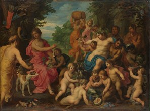 Diana Offered Wine and Fruit by Bacchus and his Retinue, c.1617-1625. Creator: Hendrick van Balen.