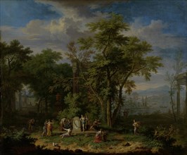 Arcadian Landscape with a Ceremonial Sacrifice, c.1700-c.1749. Creator: Jan van Huysum.