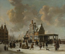 The Paalhuis and the Nieuwe Brug, Amsterdam, in the Winter, 1640-1666. Creator: Jan Abrahamsz Beerstraten.