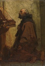 Praying Monk (Monk at his Devotions), 1864. Creator: Jacob Henricus Maris.