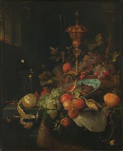Still Life with Fruit and a Beaker on a Cock's Foot, 1660-1679. Creator: Abraham Mignon.
