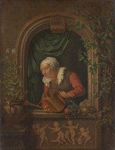 Woman Watering a Plant, 1720-1771. Creator: Louis de Moni.
