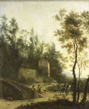 Italian Landscape with Hunters, 1660-1686. Creator: Frederik de Moucheron.