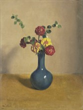 Marigolds in a blue vase, 1885-1922.  Creator: Willem Witsen.