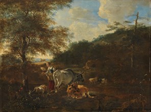Landscape with cattle, 1649-1653. Creator: Adam Pynacker.