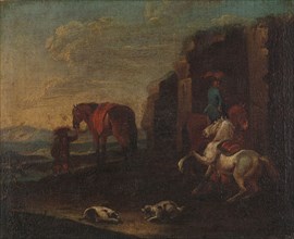 Travellers by a Ruin, c.1700. Creator: Unknown.