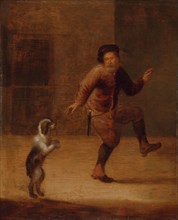 A Man Dancing with a Dog, c.1655-c.1665. Creator: Hendrick Bogaert.