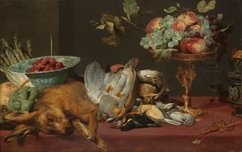 Still Life with Dead Game, Fruit and Vegetables, c.1616-c.1620. Creator: Frans Snyders.