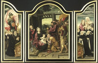 Triptych with the Adoration of the Magi, 1520-1600. Creator: Unknown.