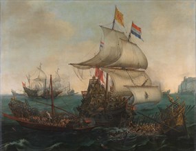 Dutch Ships Ramming Spanish Galleys off the English Coast, 3 October 1602, 1617. Creator: Hendrick Cornelisz Vroom.