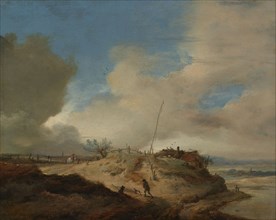 Dune Landscape with a Signal Post, c.1651-c.1653. Creator: Philips Wouwerman.
