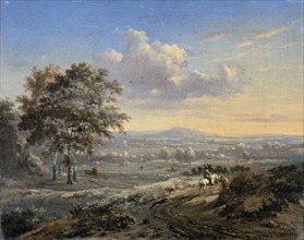 Hilly Landscape with a Rider on a Country Road, 1655-1684. Creator: Jan Wijnants.