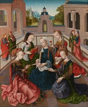 The Virgin and Child with Four Holy Virgins, c.1495-c.1500. Creator: Master of the Virgo inter Virgines.