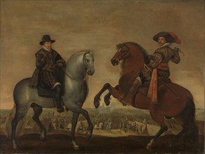 Princes Maurits and Frederik Hendrik on Horseback, c.1630-c.1635. Creator: Workshop of Pauwels van Hillegaert.