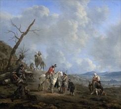 Landscape with Riders, Hunters and Peasants, 1650-1674. Creator: Johannes Lingelbach.