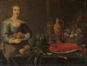 Servant by a Larder Table, c.1635-c.1645. Creator: Unknown.