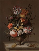 Still Life with a Vase of Flowers and a Dead Frog, 1634. Creator: Jacob Marrel.