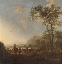 Landscape with Herdsmen and Cattle, c.1660-c.1795. Creator: Follower of Aelbert Cuyp.