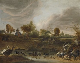 Landscape with animals, 1652. Creator: Cornelis Saftleven.