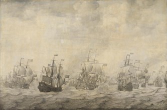 Episode from the Four Days' Battle, 11-14 June 1666, of the Second Anglo-Dutch War, 1665-67, 1668. Creator: Willem van de Velde I.