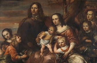 A couple with six children, 1650-1678. Creator: Jurgen Ovens.