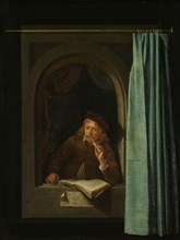 Man Smoking a Pipe, c.1650. Creator: Gerrit Dou.